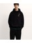 Rose Ön ve Arka Baskılı Özel Tasarım Unisex Siyah Baskılı 3 Ip Kapüşonlu Sweatshirt Hoodie 5