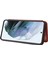 Samsung Galaxy S21 Fe-Orange Için Kart Tutucu ve Halka Kayışı ile Otomatik Emilmiş Karbon Fiber Doku Şok Geçirmez Deri Kasa (Yurt Dışından) 3