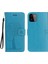 Baykuş Ağacı Deseni Deri Deri Cüzdan Stand Samsung Galaxy A22 5g (Ab Versiyonu) -Blue Için (Yurt Dışından) 1