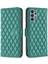 Samsung Galaxy A32 5G/M32 5g Baskılı Rhombus Desen Kılıfı Stand Mat Pu Deri Cüzdan Kitap Tarzı Kapak Yeşili (Yurt Dışından) 1