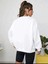 Bisiklet Yaka Beyaz Oversize Sweatshirt 1