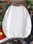 Bisiklet Yaka Beyaz Oversize Sweatshirt 1