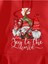Christmas Geyik Baskılı Kırmızı Kapşonlu Sweatshirt 1