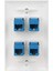 Cat7/6/6e/5/5e Ethernet Cihazları Için Ethernet Duvar Plakası 4 Bağlantı Noktası - Mavi (Yurt Dışından) 2