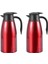 2x Kırmızı 304 Paslanmaz Çelik 2l Termal Şişe Vakum Yalıtımlı Su Kabı Kahve Çay Süt Sürahisi Termal Sürahi Ev Için (Yurt Dışından) 2