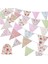 40FT Kumaş Bunting, 84 Adet Açık Bunting Banner, Bahçe Doğum Günü Partisi Için Çiçek Vintage Pamuk Üç Köşeli Bayrak (Yurt Dışından) 4