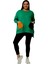 Kadın Büyük Beden Renkli Cepli Ekstra Rahat Kalıp Yeşil Sweatshirt 2