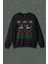 Yılbaşı Hediye Geyik 2024 Christmas Happy New Year Siyah Baskılı Sweatshirt 1
