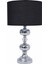 TH-250049 - Krom Renk Toplu Metal Desen Ayaklı Kristal Cam Abajur Masa Lambası 1