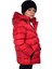 Erkek Çocuk Mont Kürklü Peluş Astarlı Çıkarılabilir Kapüşonlu Kırmızı Mont 3