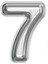 Rakam Folyo Balon 7 Yaş Gümüş Gri Büyük Boy 100 cm 1