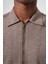 Regular Fit Fermuarlı Kahve Erkek Gömlek GM22K222093_D11 3