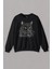 Unisex Sweatshirt Siyah Kedi Yeşil Gözlü Black Cat Çizim Baskılı Sweat 1