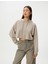 Kapşonlu Crop Sweatshirt Uzun Kollu 3