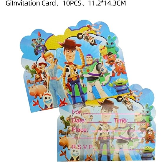 CARD-10PCS Oyuncak Hikayesi Tema Parti Dekorasyon Tek Kullanımlık Sofra Kağıt Bardaklar Plats Peçeteler Balonlar Bebek Duş Çocuk Doğum Günü Partisi Malzemeleri (Yurt Dışından)