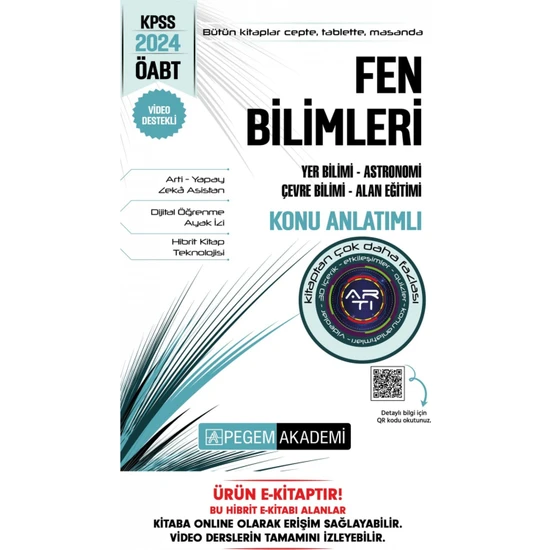 Pegem Akademi 2024 KPSS ÖABT Fen Bilimleri Yer Bilimi - Astronomi - Çevre Bilimi - Alan Eğitimi Konu Anlatımlı Hibrit E-Kitap