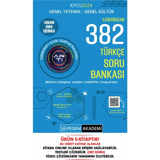 Pegem Akademi 2024 KPSS Genel Yetenek Genel Kültür Ezberbozan 3000 Türkçe Soru Bankası Hibrit E-Kitap