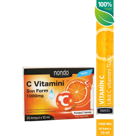 Nondo Likit C Vitamini 1000 mg 20 Likit Tüp x 10 ml