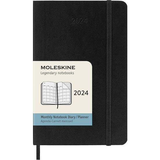 Moleskine 2024 Yumuşak Kapak Aylık Ajanda 9 x 14 cm Black Fiyatı