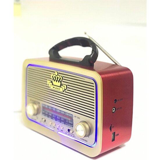 Sadan Evertton RT-301 Nostalji Bluetooth Şarjlı Radyo USB Sd Mp3 Player