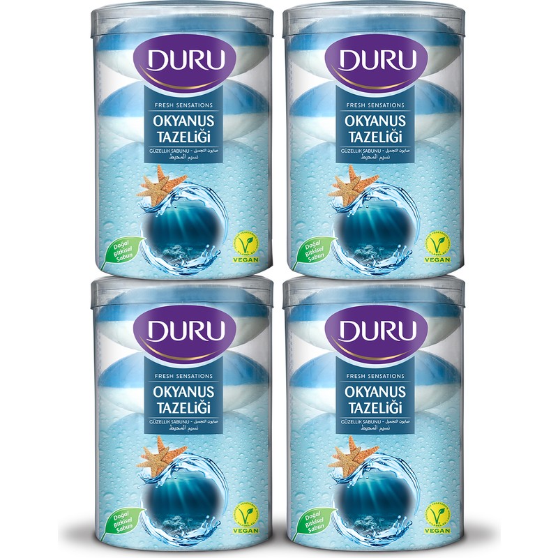 Duru Fresh Sensations Okyanus Tazeliği 16'lı Güzellik Sabunu 4 x 400 gr Doğal Vegan Malzeme