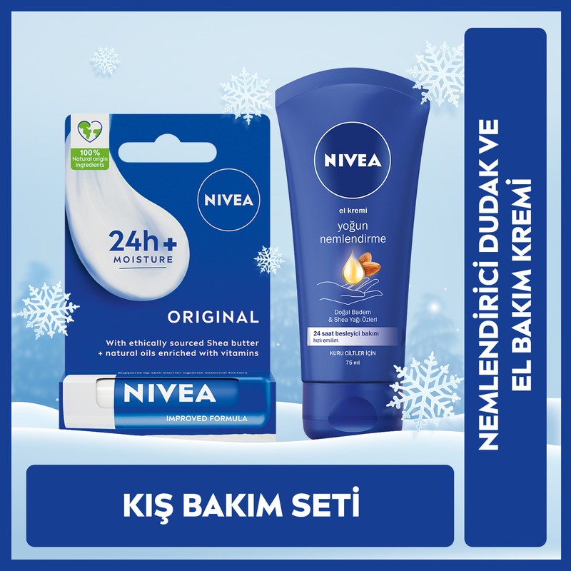 Nivea Nıvea Yoğun Nemlendirici El Kremi 75ml, Original Dudak Kremi 4,8gr