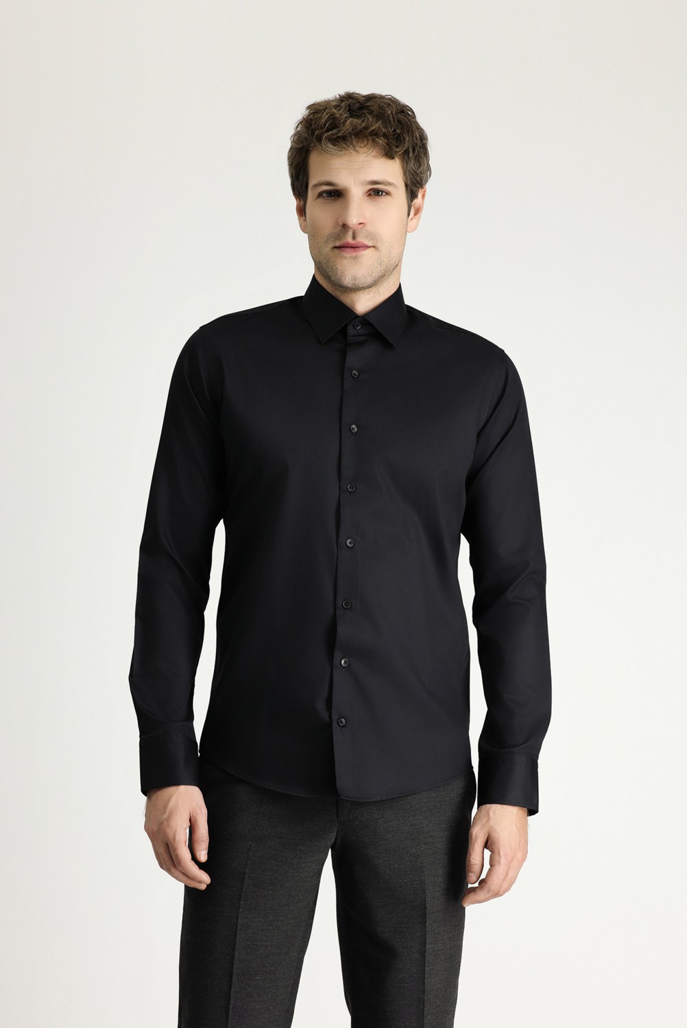 Kiğılı Uzun Kol Slim Fit Non Iron Klasik Pamuklu Gömlek görsel 3