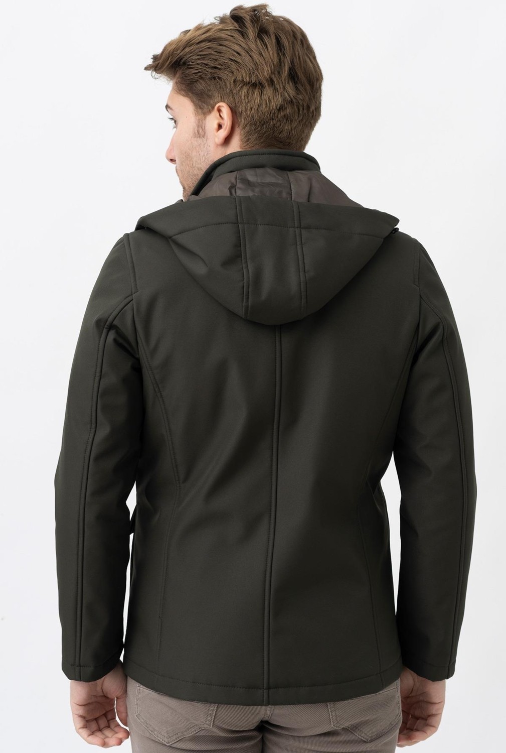 White Stone Bello 7777 Slim Fit Soft Shell Kaban Haki görsel 5