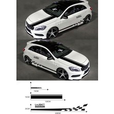 Ne Verelim Size Oto Sticker Set Kaput-Marşpiyel-Yan Ayna 5 Parça Siyah 2,5*15 - 15*120 - 25*220 cm