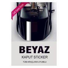 Ne Verelim Size Universal Oto Kaput Şerit Sticker Beyaz 65*15 cm