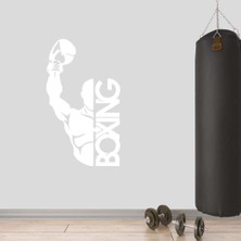Ne Verelim Size Boxing, Şampiyon Boksör Dekoratif Duvar Sticker, Çıkartma, Etiket Beyaz