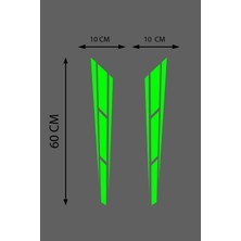 Ne Verelim Size Oto Kaput Sticker Çift Şerit 2 Adet Yeşil 10*60 cm