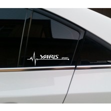 Ne Verelim Size Toyota Yaris İçin Uyumlu Aksesuar Oto Kapı Yan Cam Sticker Beyaz 20*7 cm