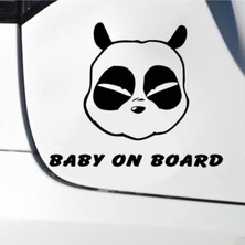 Ne Verelim Size Panda Kafası Bebek On Board Tasarım Oto Sticker Siyah 15*8 cm