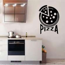 Ne Verelim Size Fast Food Pizza Silüeti Mutfak Dekoratif Duvar Sticker, Çıkartma