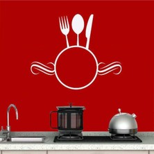 Ne Verelim Size Çatal Kaşık Çemberi Dekoratif Duvar Sticker, Çıkartma, Etiket