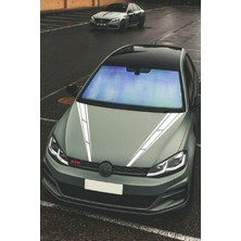 Ne Verelim Size Oto Kaput Sticker Çift Şerit 2 Adet Beyaz 10*60 cm