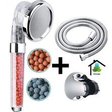 Mintev Filtreli Arıtmalı Boncuklu Set Su Tasarruflu Eco Duş Başlığı Krom Hortum ve Mafsal