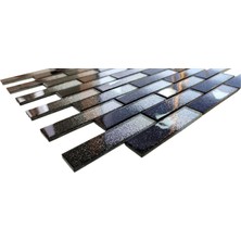 MozaiKristaL Mutfak Tezgah Arası Kristal Cam Mozaik. Cam Ölçüsü: 23X98X4 Mm. File Ölçüsü: 30X30 Cm. Renk: Beyaz-Siyah Gümüş Efekt. ( 1 Koli = 1 M2 FİYATIDIR )