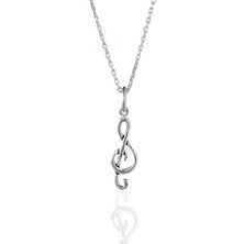 Alâ Silver Jewellery Sol Anahtarı Unisex Tasarım 925 Ayar Gümüş Kolye