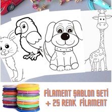 EXXEN15  3D Kalem Canlılar Alemi Şablonu ve 25X4  Filament