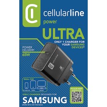 Cellular Line USB 65W Type-C Şarj Adaptörü Siyah