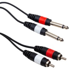 Durgunstore 2 Rca + 2  Mono Gitar Jack 3 Metre Ara Kablo (81)