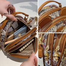 Platinum Beibaobao Kadın Çantası Sevimli Ayı Kulaklar Omuz Çantası Kadınlar Için Hı-Q Kalın Omuz Askısı Crossbody Çanta Perçin Çanta Kız Için (Yurt Dışından)