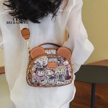 Platinum Beibaobao Kadın Çantası Sevimli Ayı Kulaklar Omuz Çantası Kadınlar Için Hı-Q Kalın Omuz Askısı Crossbody Çanta Perçin Çanta Kız Için (Yurt Dışından)