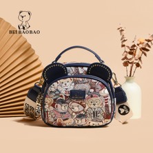 Platinum Beibaobao Kadın Çantası Sevimli Ayı Kulaklar Omuz Çantası Kadınlar Için Hı-Q Kalın Omuz Askısı Crossbody Çanta Perçin Çanta Kız Için (Yurt Dışından)