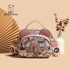 Platinum Beibaobao Kadın Çantası Sevimli Ayı Kulaklar Omuz Çantası Kadınlar Için Hı-Q Kalın Omuz Askısı Crossbody Çanta Perçin Çanta Kız Için (Yurt Dışından)