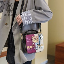Platinum Omuzdan Askili Çanta Kadın Crossbody Çanta Kadınlar Için Kare Çanta Kız Orijinal Hı-Q Sevimli Ayı Pu Deri Askılı Çanta Çanta (Yurt Dışından)