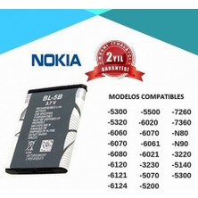 Nokia Bl-5b Pil 6101 (Bl 5b 890 Mah Batarya Pil Orijinal Uzun Ömürlü Yüksek Kapasite)