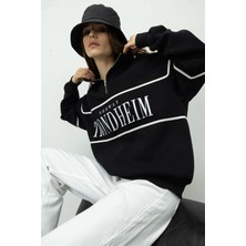 Tubia Şardonlu Yarım Fermuarlı Baskılı Sweatshirt